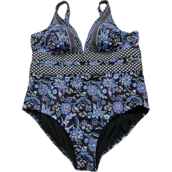 Swimsuits For All Womens Plus Size 26 Purple Blue One Piece Swimsuit Bathing - Picture 2 of 9